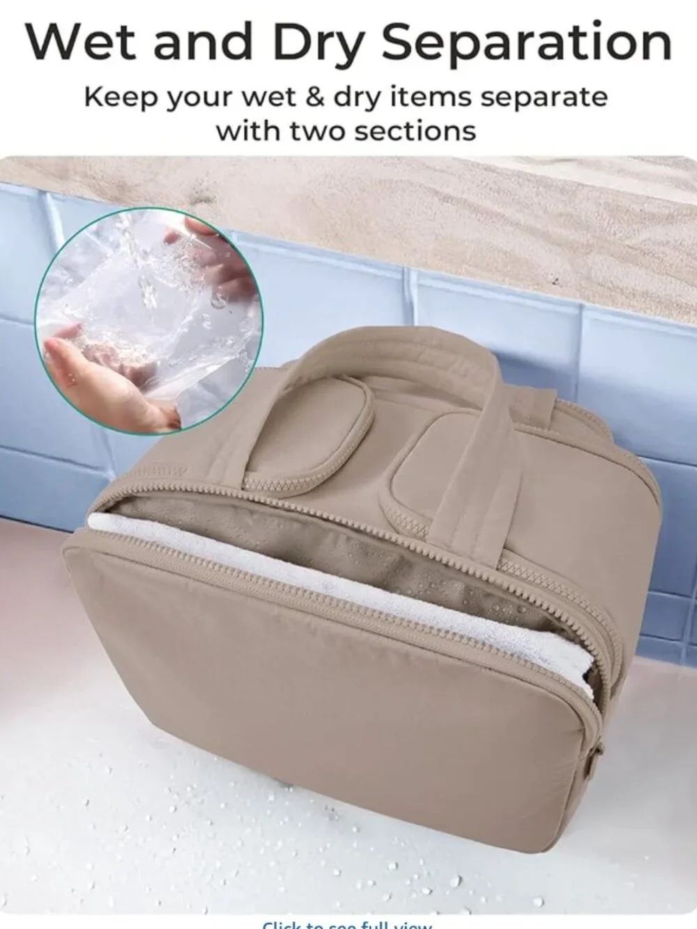 NWT BAGSMART Travel Large, Puffy Toiletry Bag (Grayish Brown) - Picture 2 of 10